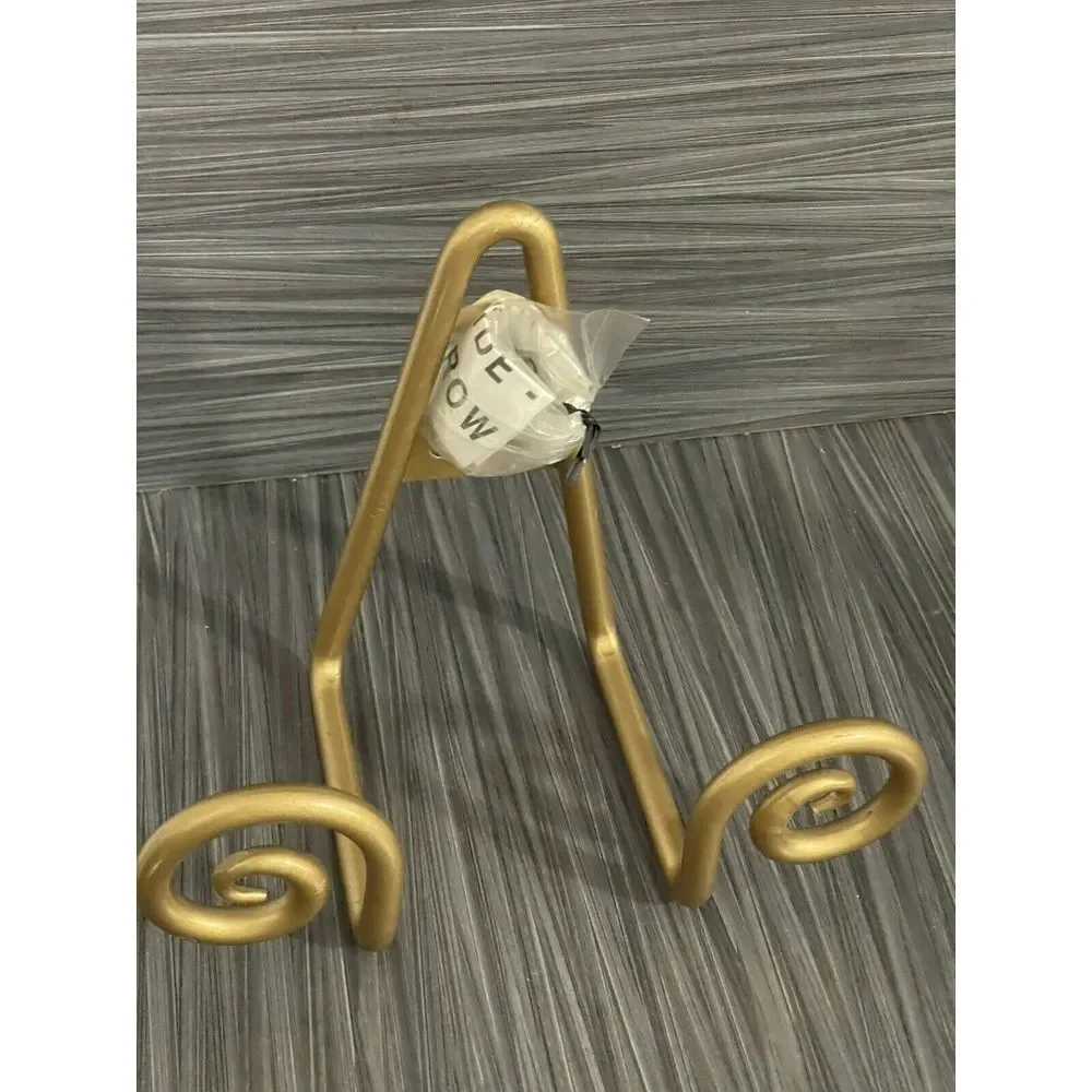 Brass Easel Cabinet Plate Book Display‎ Metal Wall Hanger Rack Black Vintage